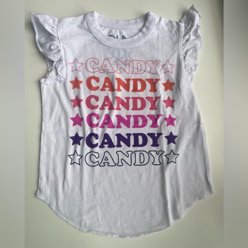 CHASER Girls “Candy” Flutter Sleeve Tee Top Shirt - Size 3 Years